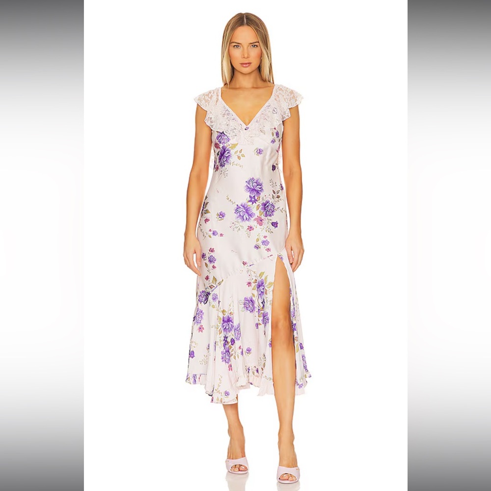 SOLD NWT. Free People - Warm Hearts Midi Dress in Ivory - Picture 1 of 6